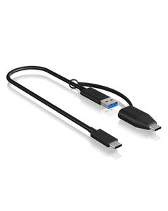 ICY BOX IB-CB033 USB-kabel 0,35 m USB 3.2 Gen 2 (3.1 Gen 2) USB C USB A Zwart