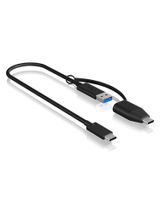 ICY BOX IB-CB033 USB-kabel 0,35 m USB 3.2 Gen 2 (3.1 Gen 2) USB C USB A Zwart - thumbnail