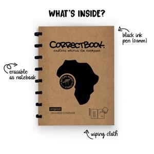 Correctbook Original Ink Black A5 lined - Uitwisbaar / Herschrijfbaar Notitieboek