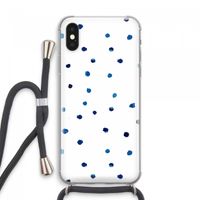 Blauwe stippen: iPhone XS Max Transparant Hoesje met koord