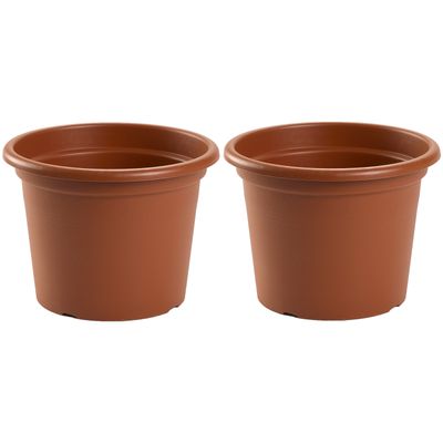 5x stuks bloempot terra cotta rond diameter 25 cm