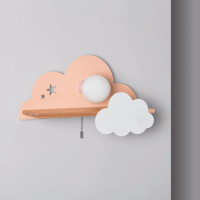 Wandlamp kinderkamer met plankje en schakelaar 'Jessie'-Roze Wandlamp kinderkamer met plankje en schakelaar 'Jessie'-Roze