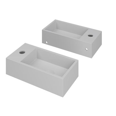 INK Versus Fontein - 36x18x9cm - wasbak rechts - 1 kraangat - polystone wit mat 3404111