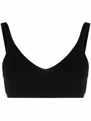 REMAIN soutien-gorge crop en maille nervurée - Noir
