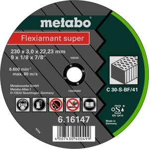 Metabo 616303000 Doorslijpschijf gebogen 230 mm 25 stuk(s) Natuursteen, Kunststeen