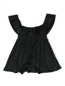 MSGM Kids robe en taffetas à broderies - Noir