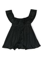 MSGM Kids robe en taffetas à broderies - Noir