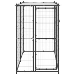 The Living Store Hondenkennel - Draadgaas - 110x220x180 cm - PE dak - Zwart/Zilver