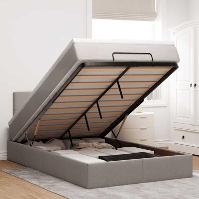 Ottoman bed met matras en LED's 120x200cm stof taupe