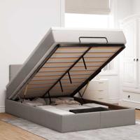 Ottoman bed met matras en LED's 120x200cm stof taupe
