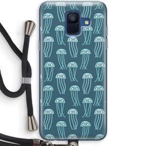 Kwallie: Samsung Galaxy A6 (2018) Transparant Hoesje met koord
