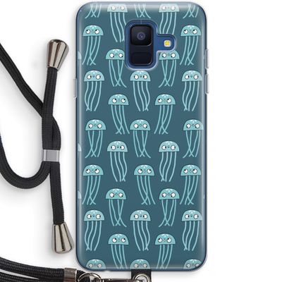 Kwallie: Samsung Galaxy A6 (2018) Transparant Hoesje met koord