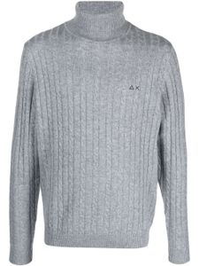 Sun 68 pull en maille torsadée à logo brodé - Gris