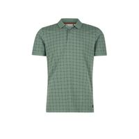 Shoeby Refill slim fit polo Twan met contrastbies donkergroen - thumbnail