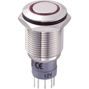 TRU COMPONENTS 701778 LAS2GQF-11ZE/R/12V/N/P Vandalismebestendige drukschakelaar 250 V/AC 3 A 1x aan/aan Continu Rood IP67 1 stuk(s)