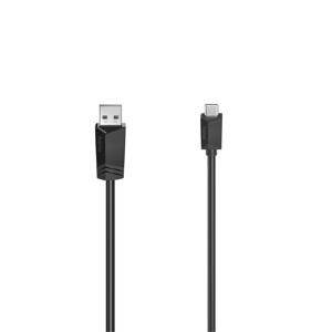 Hama USB-C-kabel, USB-A-stekker - USB-C-stekker, USB 2.0, 480 Mbit/s, 3,00 m Kabel Zwart