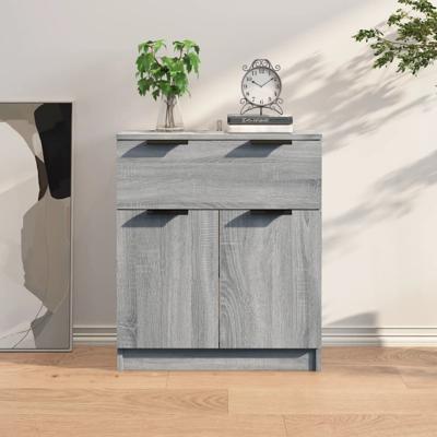 Dressoir 60x30x70 cm bewerkt hout grijs sonoma eiken