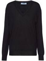 Prada pull en cachemire à col v - Noir