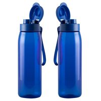 Set Van 2x Stuks Luxe Drinkfles/waterfles 820 Ml Blauw Van Kunststof - Drinkflessen - thumbnail