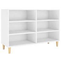 The Living Store Dressoir Scandinavisch Stabiel - 6 schappen - Wit - 103.5 x 35 x 70 cm