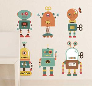 Sticker kind robots vrolijk