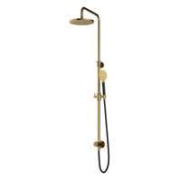 Hotbath Cobber Opbouw Regendoucheset Met Omstel, Hoofddouche 20cm En Ronde Handdouche Gepolijst Messing PVD