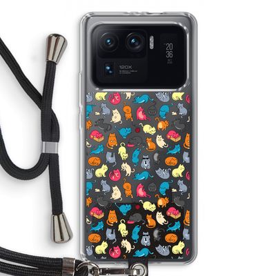 Kleurrijke katten: Xiaomi Mi 11 Ultra Transparant Hoesje met koord