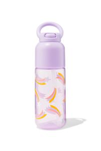 HEMA Waterfles Met Rietje Sterren 300ml (paars)