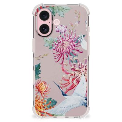iPhone 16 Case Anti-shock Bird Flowers iPhone 16 Case Anti-shock Bird Flowers