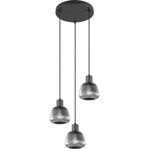LED Hanglamp - Hangverlichting - Trion Arif - E27 Fitting - 3-lichts - Rond - Mat Zwart - Metaal