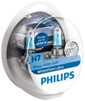 Philips hoofdlamp "white vision ultra " lamp h7 12v kit white visors. ult