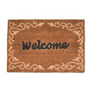 Deurmat - bruin - kokos - welcome - 60 x 40 cm - schoonloopmat