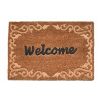 Deurmat - bruin - kokos - welcome - 60 x 40 cm - schoonloopmat