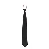 Carnaval verkleed accessoires stropdas zijdeglans - zwart - polyester - heren/dames