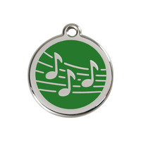 Music Green roestvrijstalen hondenpenning medium/gemiddeld dia. 3 cm - RedDingo