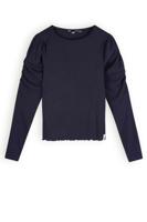 NoBell Meisjes t-shirt fijne rib - Kiss - Navy blauw NoBell Meisjes t-shirt fijne rib - Kiss - Navy blauw