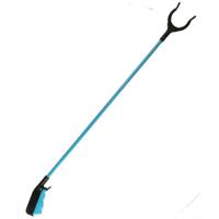 Afvalgrijper/vuilnisgrijper - blauw - lange steel - 83 cm - zonder te bukken - oppaktang