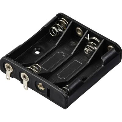 TRU COMPONENTS TC-13220584 Batterijhouder Aantal cellen: 4 AAA (potlood) Soldeeraansluiting (l x b x h) 52 x 49 x 13 mm