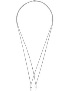 DSQUARED2 double cross necklace - Métallisé