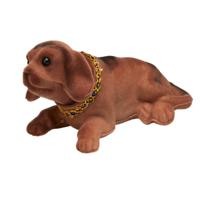Bewegende knikkende hond voor in de auto - bruin - auto decoratie voor de hoedenplank