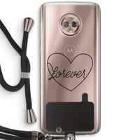 Forever heart black: Motorola Moto G6 Transparant Hoesje met koord