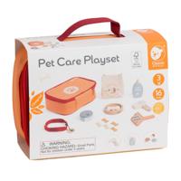 Classic World houten dieren verzorgen speelset in tas, 16dlg.