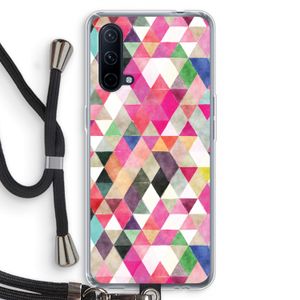 Gekleurde driehoekjes: OnePlus Nord CE 5G Transparant Hoesje met koord