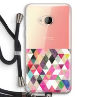 Gekleurde driehoekjes: HTC U Play Transparant Hoesje met koord