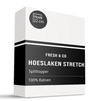 Splittopper Hoeslaken - Katoen Jersey Stretch - Wit - 180x200 cm - Wit - Fresh and Co - Dekbed-Discounter.nl Splittopper Hoeslaken - Katoen Jersey Stretch - Wit - 180x200 cm - Wit - Fresh and Co - Dekbed-Discounter.nl