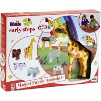 Magnetische dieren - KLEIN - 0065 - 4 grote grappige dierenpuzzel, open doos - 16 stukjes - vanaf 12 maanden