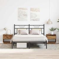 Nachtkastje met lade 2 pcs Oudhout 45 x 34 x 44 cm Bewerkt hout