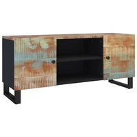 The Living Store TV-meubel Industrieel - 105 x 33 x 46 cm - Massief gerecycled hout - Opbergruimte - Stevig blad - thumbnail