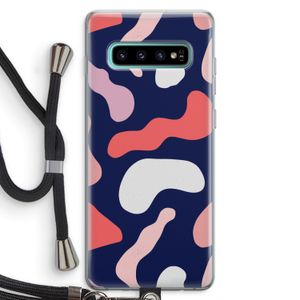 Memphis Shapes Pink: Samsung Galaxy S10 Plus Transparant Hoesje met koord