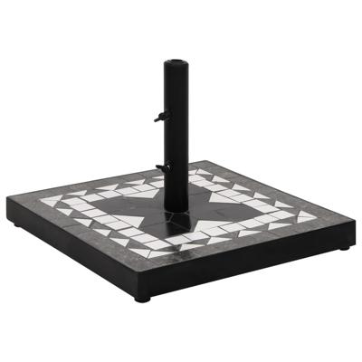 Parasolvoet vierkant 12 kg zwart en wit